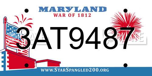 3AT9487 Maryland License Plate