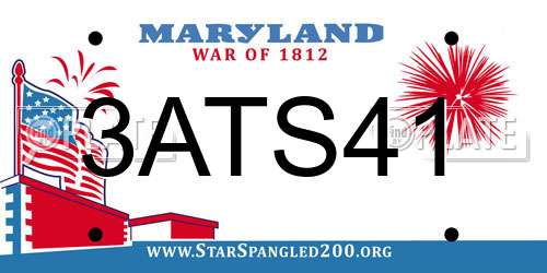 3ATS41 Maryland License Plate