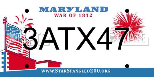 3ATX47 Maryland License Plate
