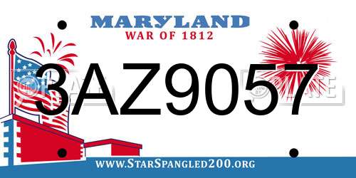 3AZ9057 Maryland License Plate