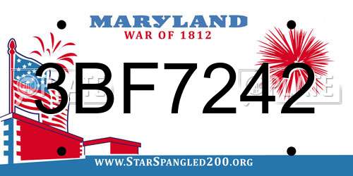3BF7242 Maryland License Plate
