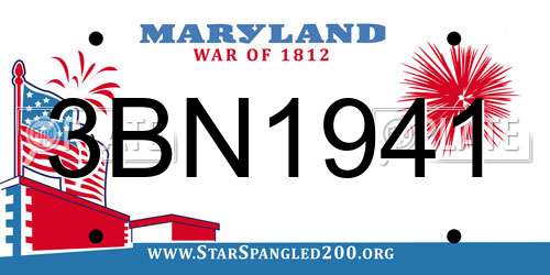 3BN1941 Maryland License Plate