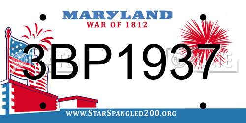 3BP1937 Maryland License Plate