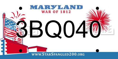 3BQ040 Maryland License Plate