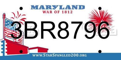 3BR8796 Maryland License Plate