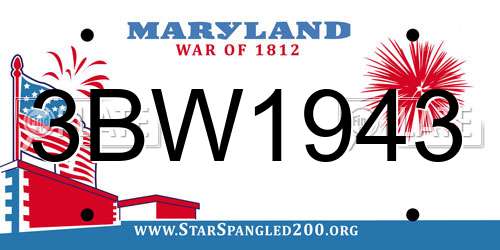 3BW1943 Maryland License Plate