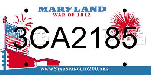 3CA2185 Maryland License Plate