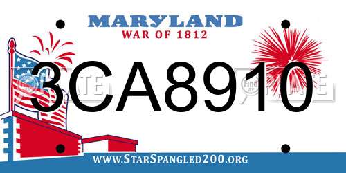 3CA8910 Maryland License Plate