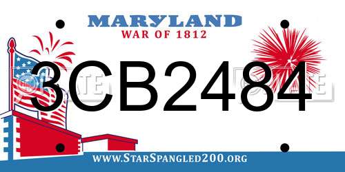 3CB2484 Maryland License Plate
