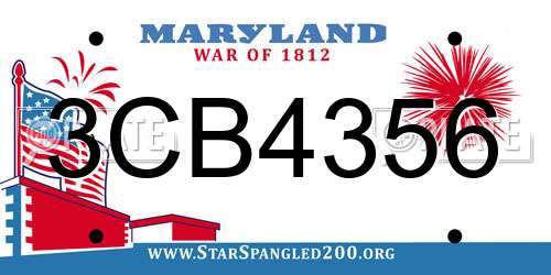 3CB4356 Maryland License Plate