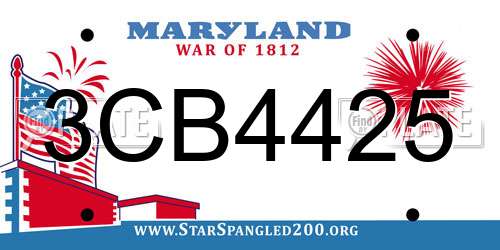 3CB4425 Maryland License Plate