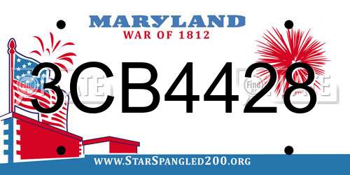 3CB4428 Maryland License Plate