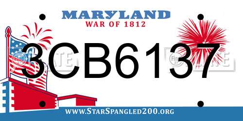 3CB6137 Maryland License Plate