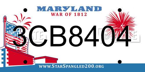 3CB8404 Maryland License Plate