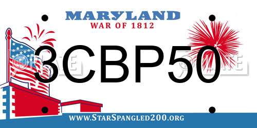 3CBP50 Maryland License Plate