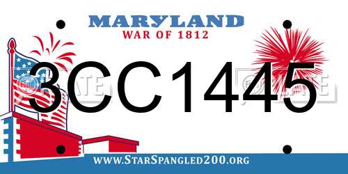 3CC1445 Maryland License Plate