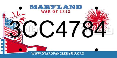3CC4784 Maryland License Plate