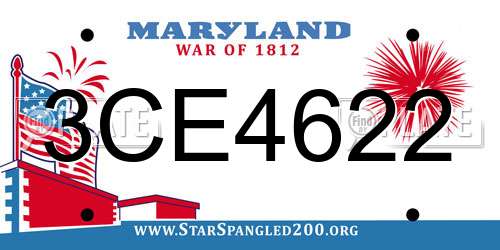 3CE4622 Maryland License Plate