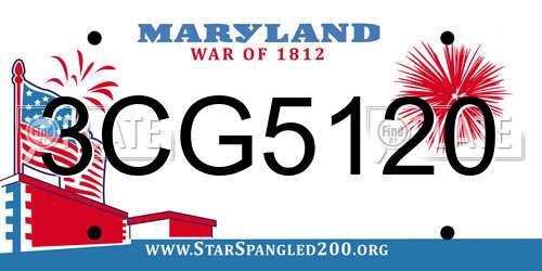 3CG5120 Maryland License Plate