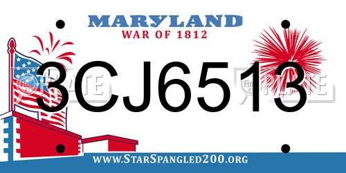 3CJ6513 Maryland License Plate