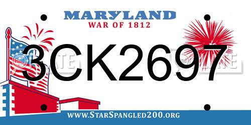 3CK2697 Maryland License Plate