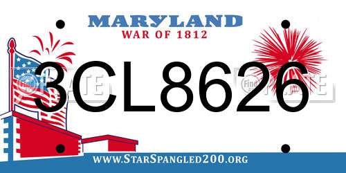 3CL8626 Maryland License Plate