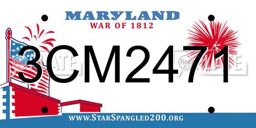 3CM2471 Maryland License Plate