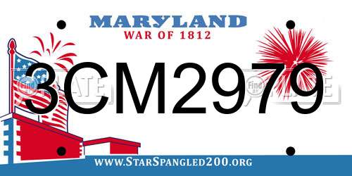 3CM2979 Maryland License Plate
