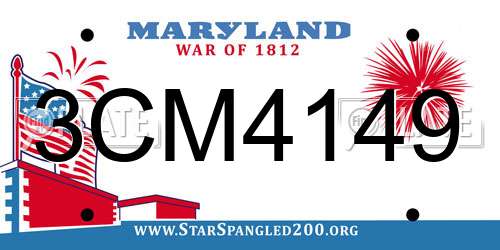3CM4149 Maryland License Plate