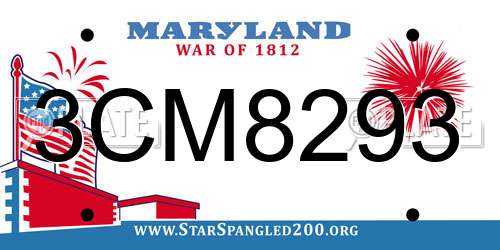 3CM8293 Maryland License Plate