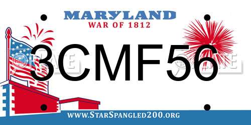 3CMF56 Maryland License Plate