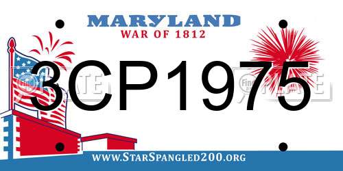 3CP1975 Maryland License Plate