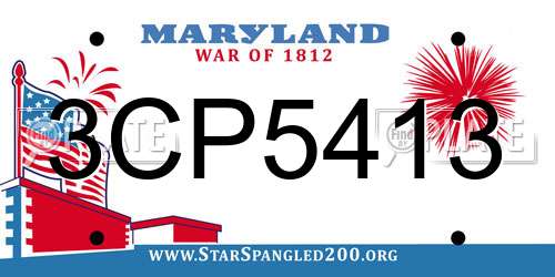 3CP5413 Maryland License Plate