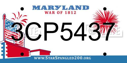 3CP5437 Maryland License Plate