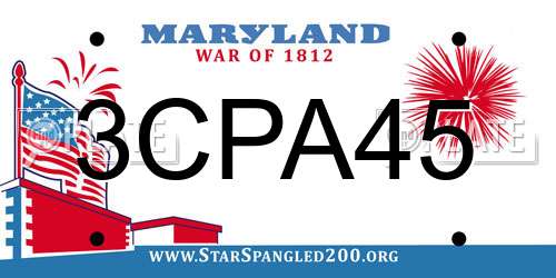 3CPA45 Maryland License Plate
