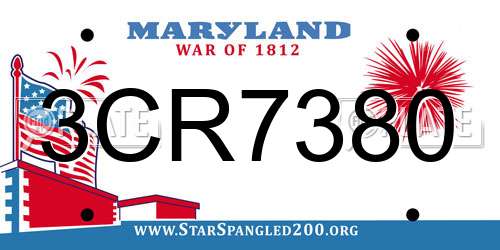 3CR7380 Maryland License Plate