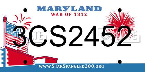 3CS2452 Maryland License Plate