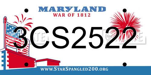 3CS2522 Maryland License Plate