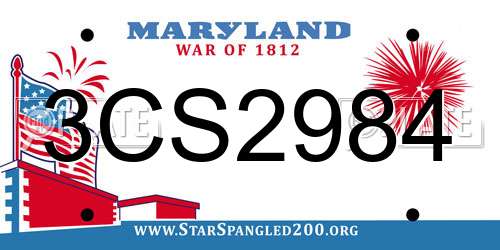 3CS2984 Maryland License Plate