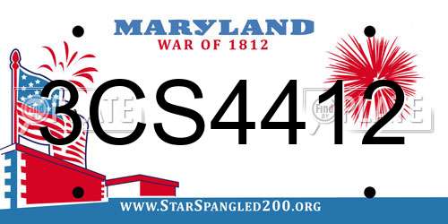 3CS4412 Maryland License Plate