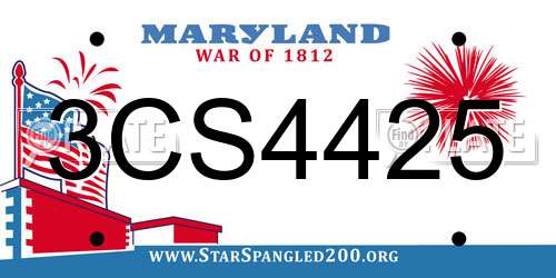 3CS4425 Maryland License Plate