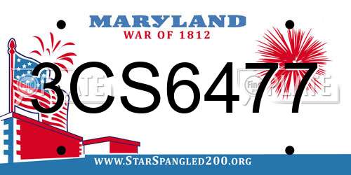3CS6477 Maryland License Plate