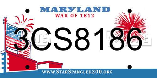 3CS8186 Maryland License Plate