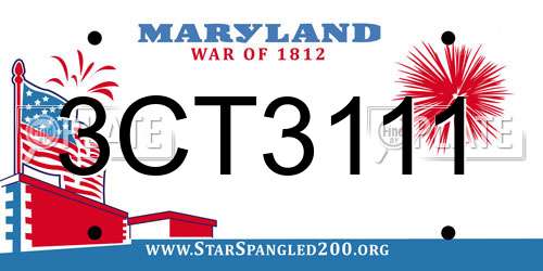 3CT3111 Maryland License Plate