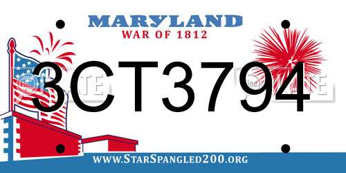 3CT3794 Maryland License Plate