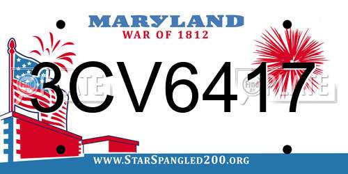 3CV6417 Maryland License Plate