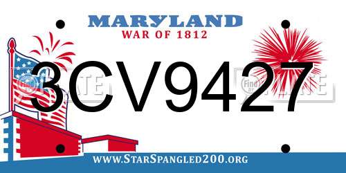 3CV9427 Maryland License Plate