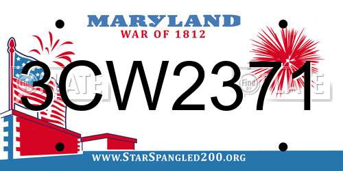 3CW2371 Maryland License Plate