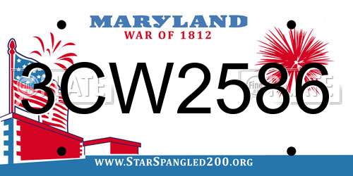 3CW2586 Maryland License Plate