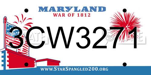 3CW3271 Maryland License Plate